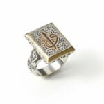 Elif-Vav İşlemeli Erkek Gümüş Yüzük