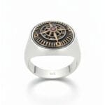 Pusula model 925 ayar gümüş erkek yüzük