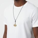 Erkek gümüş çift başlı balta kolye