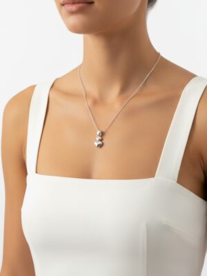 ikili kalpli gümüş kolye kadın