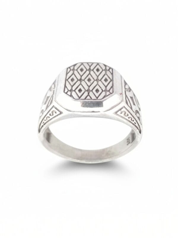 Sade Motifli Erkek Gümüş Yüzük