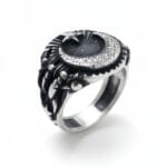 Siyah Ay-Yıldız Erkek Yüzük