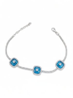 üçlü camgöz gümüş suyolu bileklik