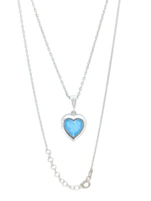 Mavi Taşlı Kadın Gümüş Kolye