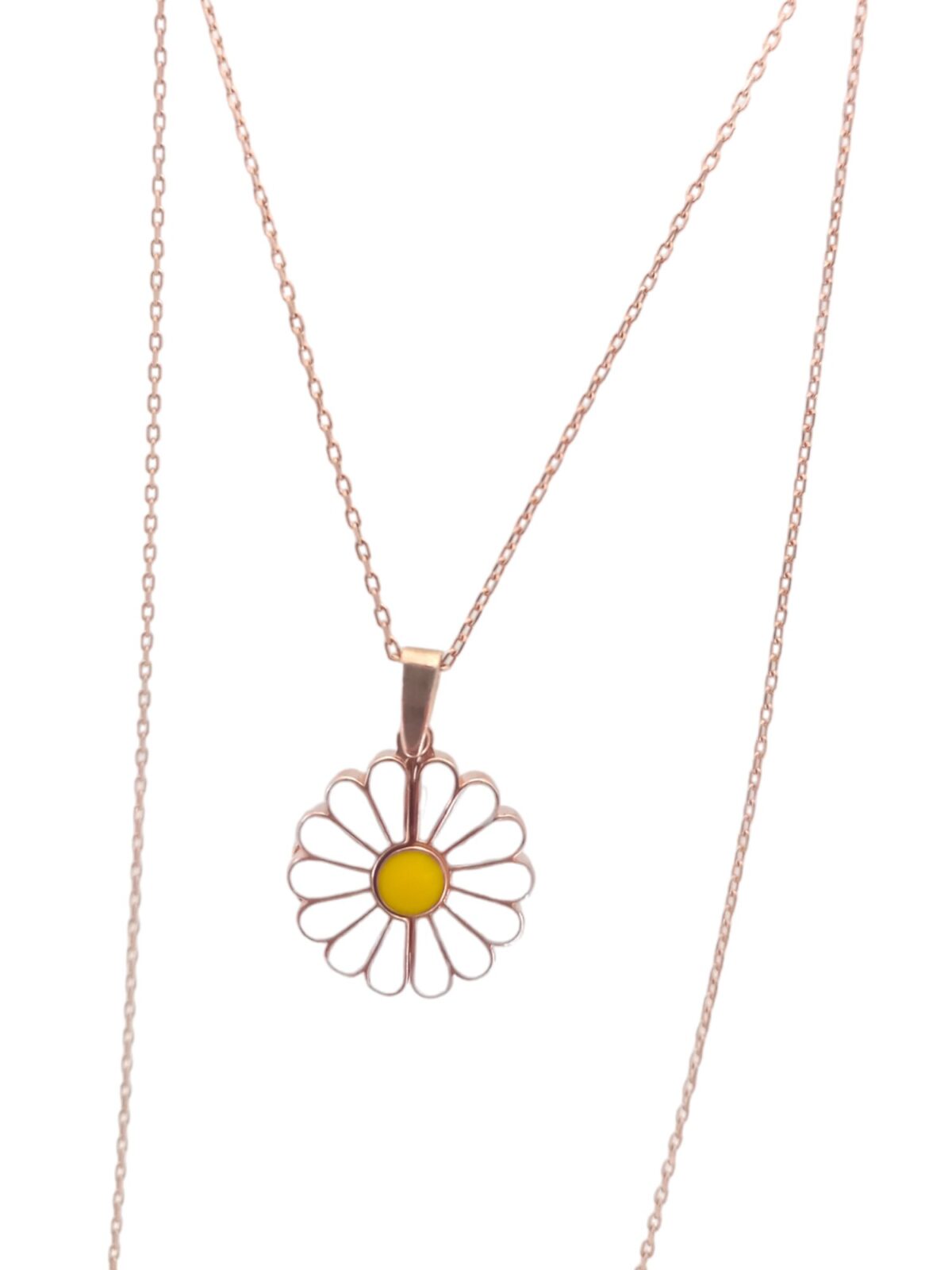 Rose gold papatya gümüş Kadın kolye