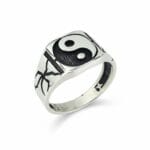 Yin yang Gümüş erkek yüzük