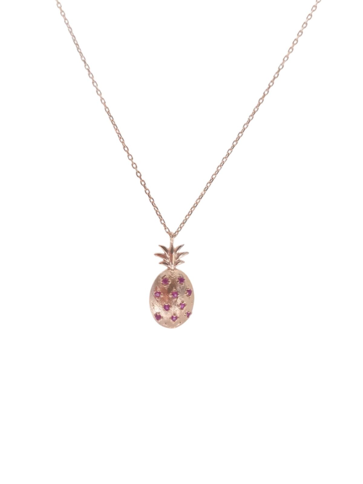 Gümüş rose gold ananas kolye - Görsel 2