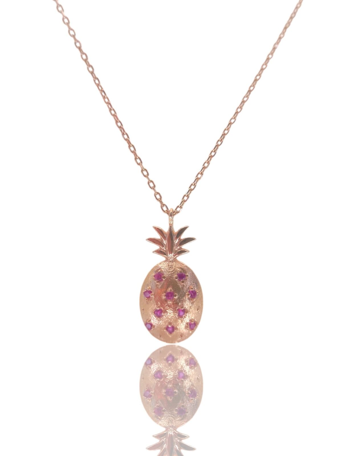 Gümüş rose gold ananas kolye