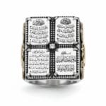 4 Sure İşlemeli Tuğra Ayyıldız Özel İşçili Erkek Yüzük