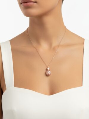 rose gold renk ananas gümüş kolye kadın