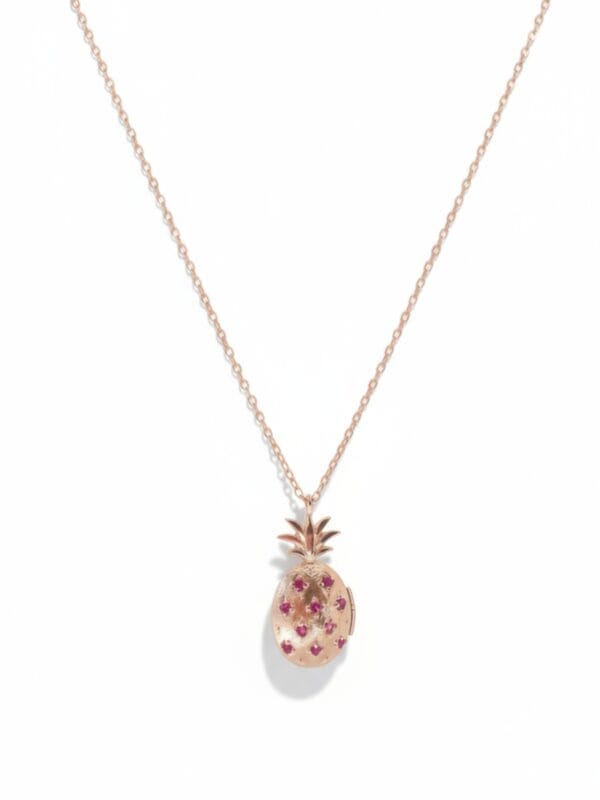 Gümüş rose gold ananas kolye