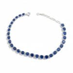 Pırlanta model mavi taşlı Gümüş suyolu bileklik