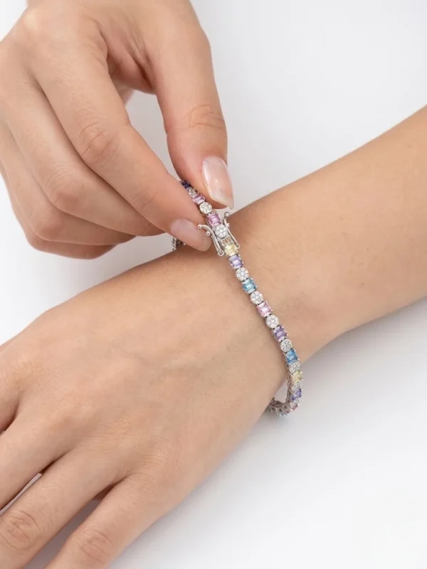 renkli ithal gümüş su yolu bileklik