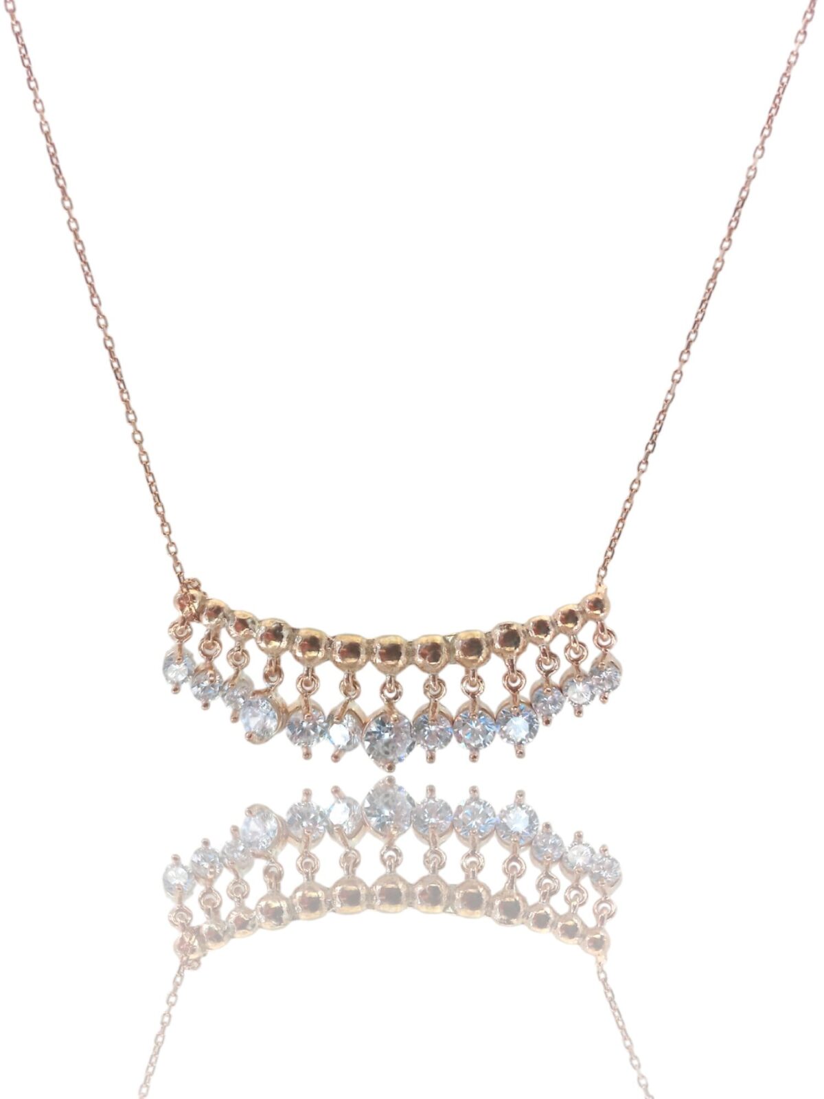 925 gümüş | Rose gold taşlı Kadın kolye