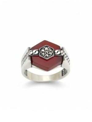 akik taşlı erkek yüzük