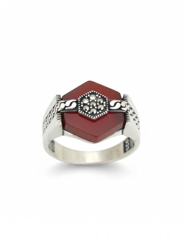 akik taşlı erkek yüzük