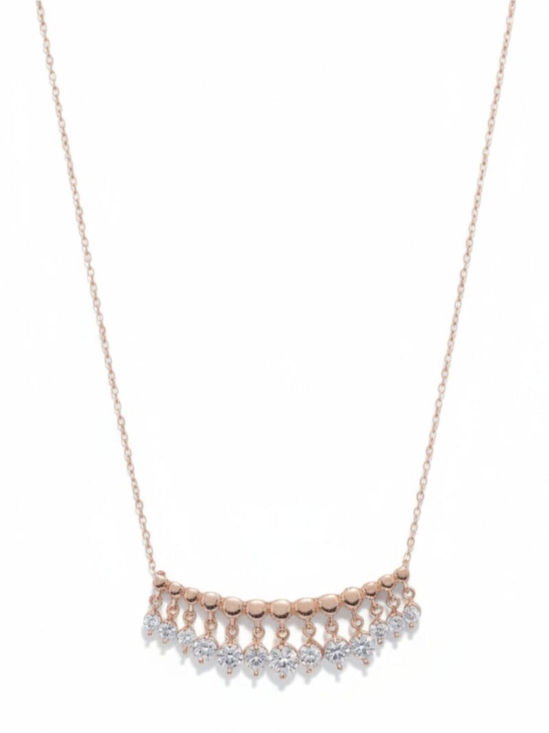 Alternative view of 925 gümüş | Rose gold taşlı Kadın kolye