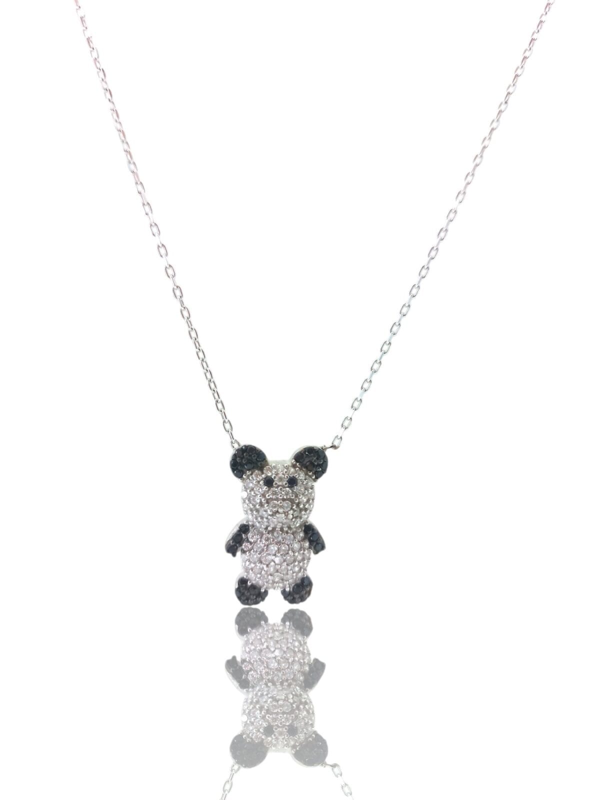Minimal Panda kadın gümüş kolye