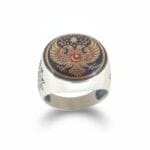 925 ayar gümüş çift başlı kartal gümüş erkek yüzük