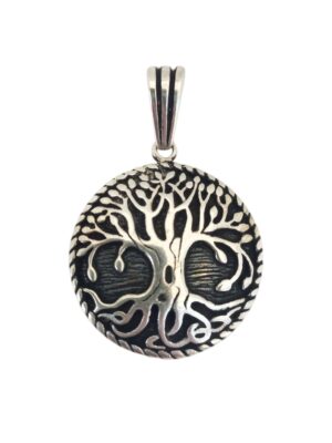 Hayat Ağacı motifli erkek gümüş kolye