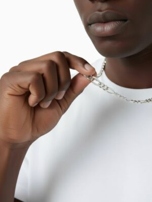 925 ayar gümüş içi dolu figaro erkek zincir