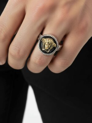sterling silver versace man ring