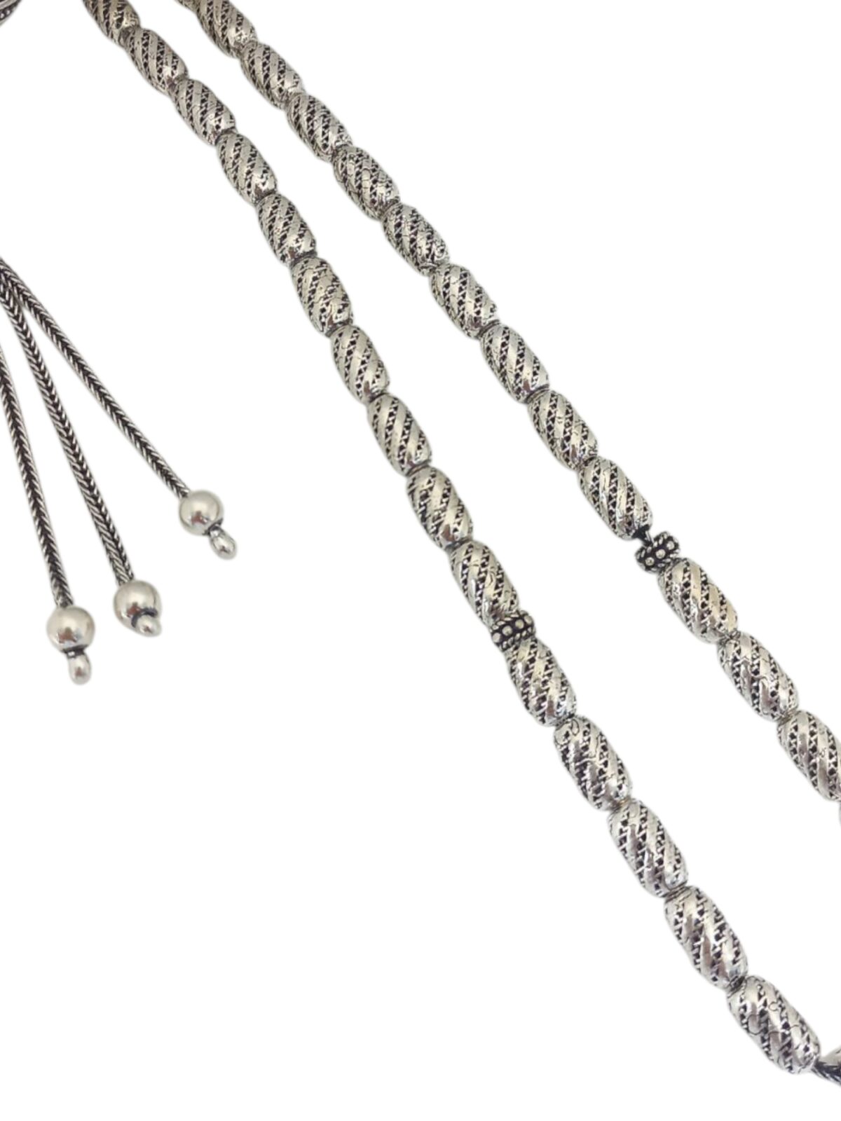 Kapsül Kesim Gümüş Tesbih | 5x10 mm | 925 Ayar Gümüş - Görsel 4