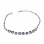 Ametist Taşlı Kadın Gümüş Bileklik |925 Ayar Gümüş