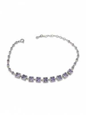 ametist taşlı suyolu gümüş bileklik