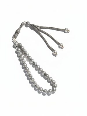 bilek boy 6 mm kazaziye gümüş tesbih