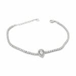 Damla Taşlı Su Yolu Kadın Bileklik | 925 Ayar Gümüş