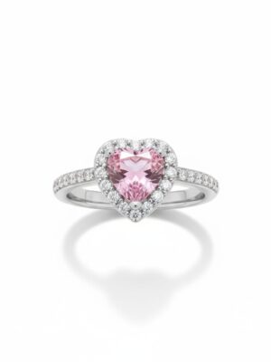 pandora model pembe kalp gümüş yüzük