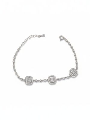 üçlü baget gümüş bileklik