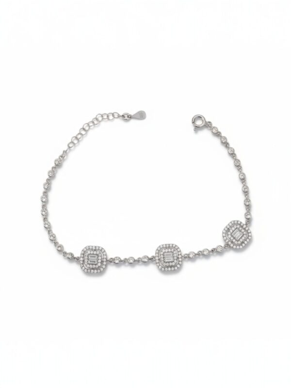 üçlü baget gümüş bileklik