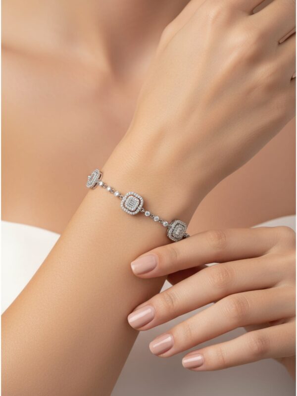 Alternative view of Üçlü Baget Kadın Gümüş Bileklik | 925 ayar gümüş