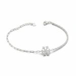 Taşlı Kar Tanesi Kadın Gümüş Bileklik