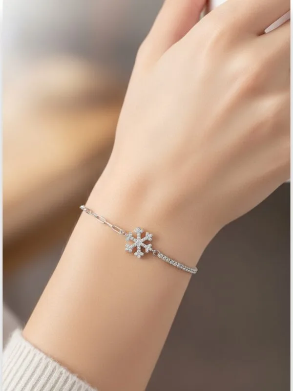 kar tanesi sıra taşlı kadın bileklik