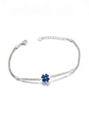 Yonca motifli gümüş kadın bileklik