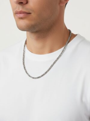 925 ayar gümüş 2mm kare kral erkek zincir