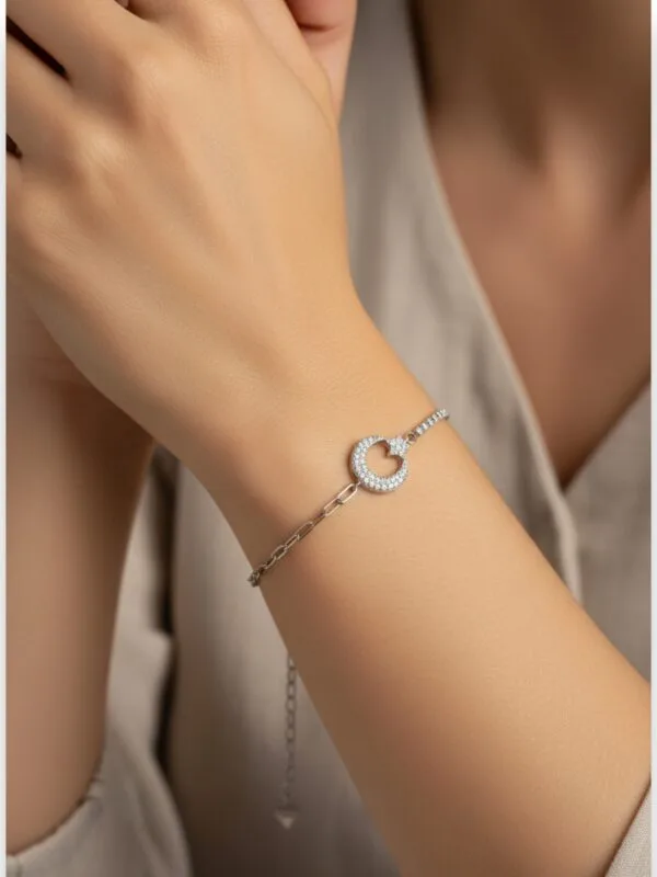 Alternative view of Taşlı Ayyıldız Kadın Gümüş Bileklik