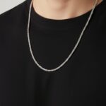 2.5mm Rodyumlu Kare Kral Erkek Zincir