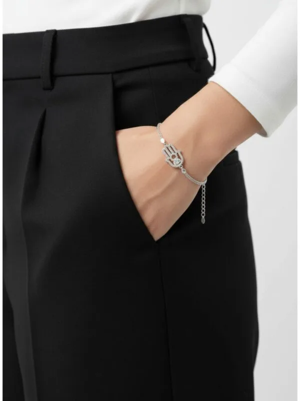 925 ayar gümüş hamsa kadın bileklik