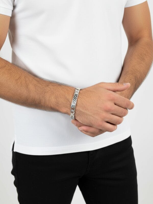 grek desenli erkek gümüş bileklik