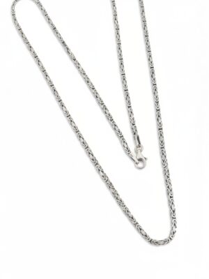 2mm kare kral gümüş zincir