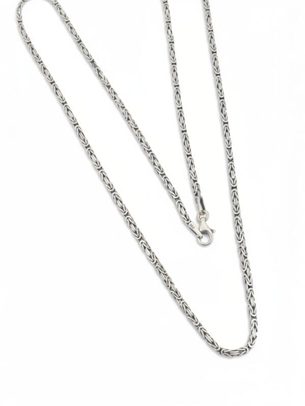 2mm kare kral gümüş zincir