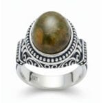 Damla Kehribar Taşlı 925 Ayar Gümüş Yüzük