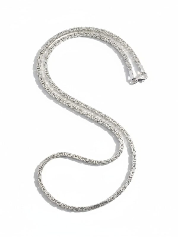 2.5mm Rodyumlu Kare Kral Erkek Zincir