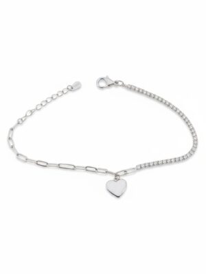 kalp charmları suyolu gümüş kadın bileklik