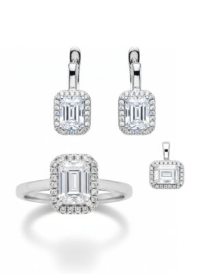 üçlü baget gümüş takım/set