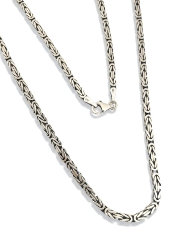 Alternative view of 3mm Kare Kral Erkek Gümüş Zincir